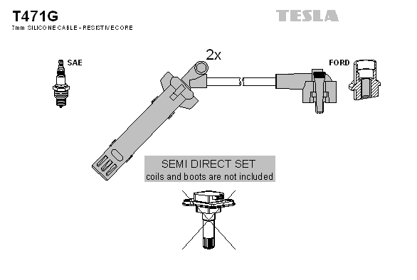 Tesla Zündleitungssatz t471g