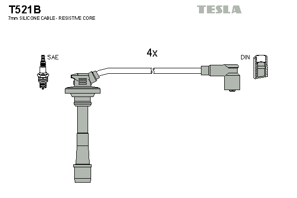 Tesla Zündleitungssatz t521b für TOYOTA