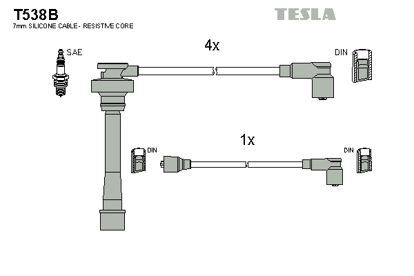 Tesla Zündleitungssatz t538b für MITSUBISHI