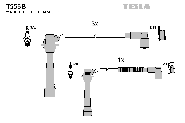 Tesla Zündleitungssatz t556b für MAZDA