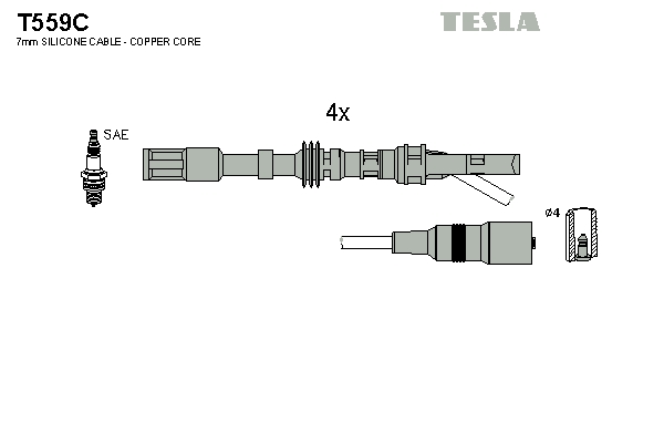 Tesla Zündleitungssatz t559c für VW