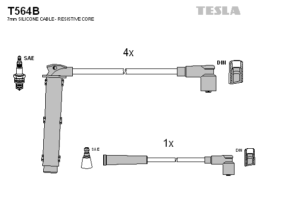 Tesla Zündleitungssatz t564b für ROVER