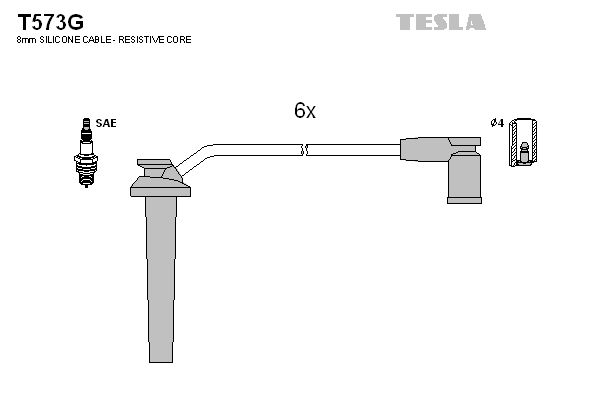 Tesla Zündleitungssatz t573g