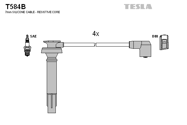 Tesla Zündleitungssatz t584b