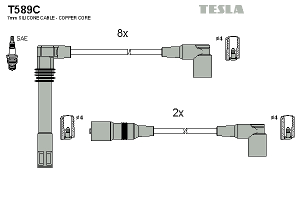 Tesla Zündleitungssatz t589c für VAG