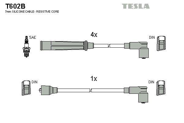 Tesla Zündleitungssatz t602b für Suzuki