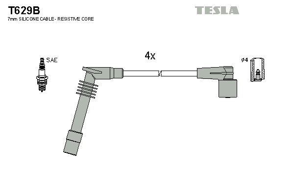 Tesla Zündleitungssatz t629b für Opel