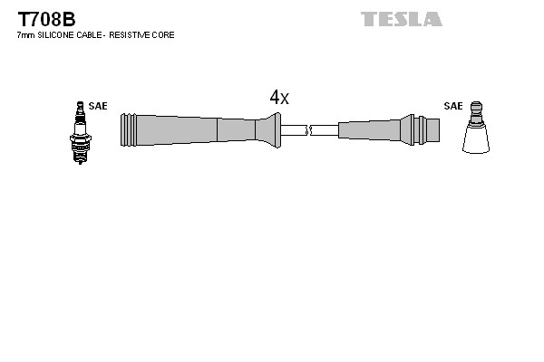 Tesla Zündleitungssatz t708b für RENAULT