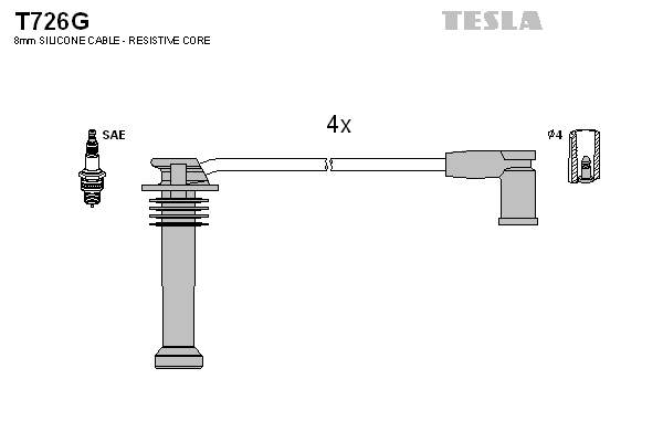 Tesla Zündleitungssatz t726g für Ford