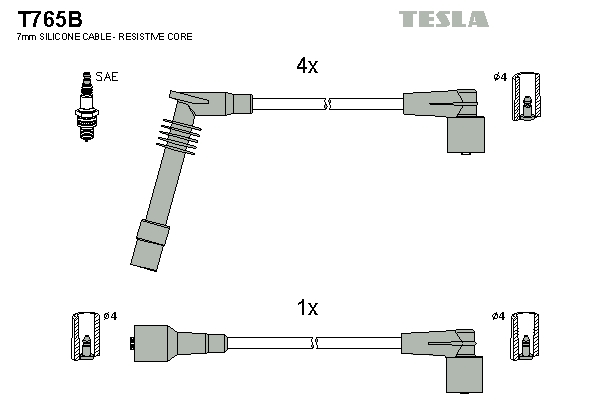 Tesla Zündleitungssatz t765b für Opel