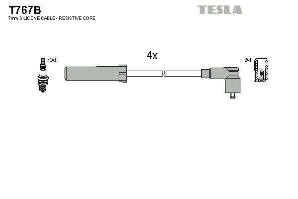 Tesla Zündleitungssatz t767b für RENAULT