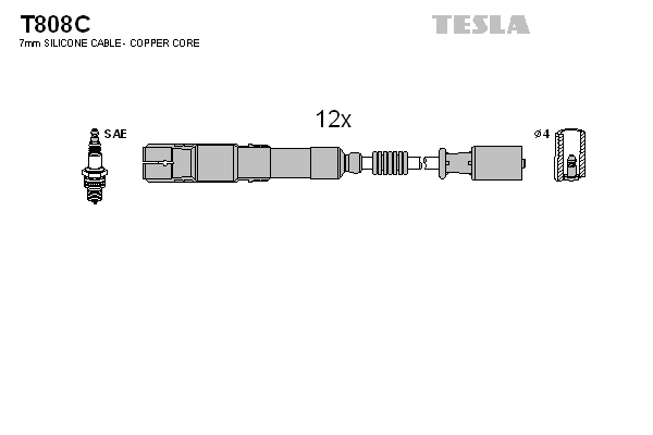 Tesla Zündleitungssatz t808c für Mercedes