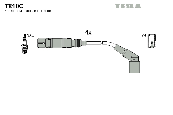 Tesla Zündleitungssatz t810c
