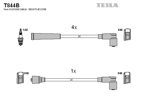Tesla Zündleitungssatz t844b für Suzuki