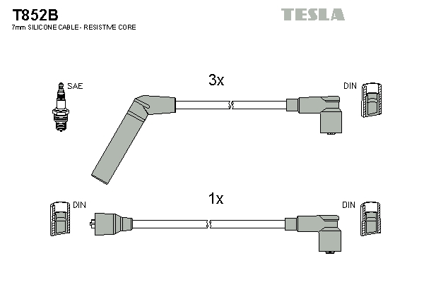 Tesla Zündleitungssatz t852b