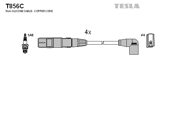 Tesla Zündleitungssatz t856c für VW