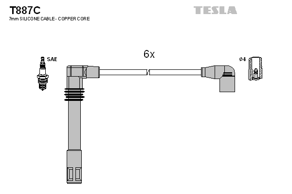 Tesla Zündleitungssatz t887c für VW