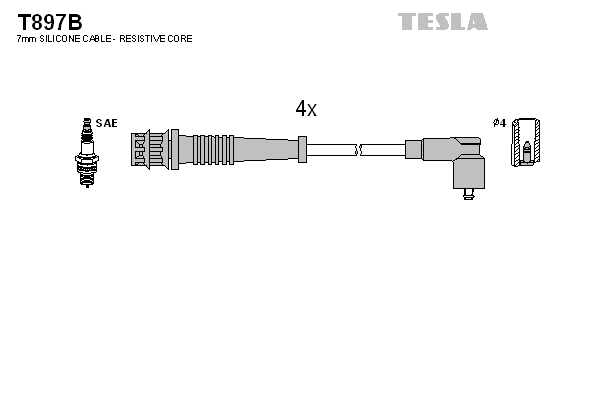 Tesla Zündleitungssatz t897b für Fiat