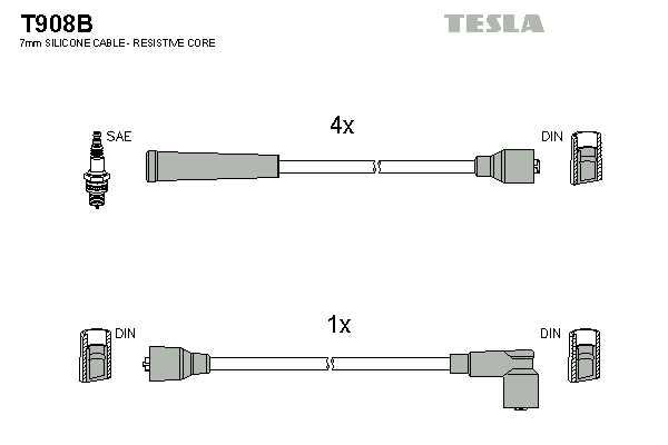 Tesla Zündleitungssatz t908b für RENAULT