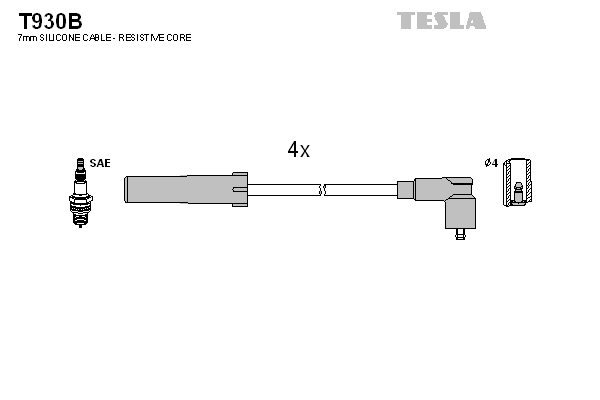 Tesla Zündleitungssatz t930b für RENAULT DACIA