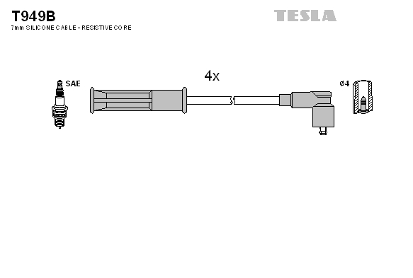 Tesla Zündleitungssatz t949b für RENAULT