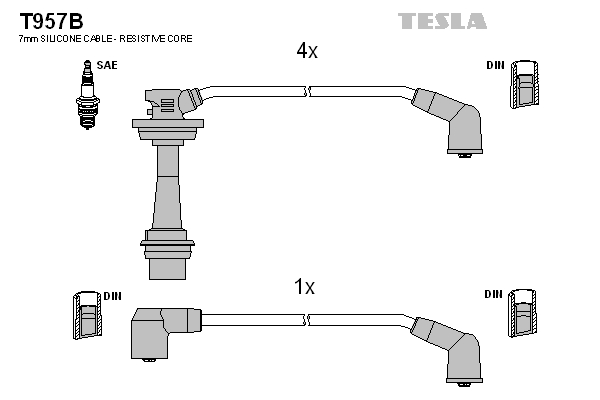 Tesla Zündleitungssatz t957b für Suzuki