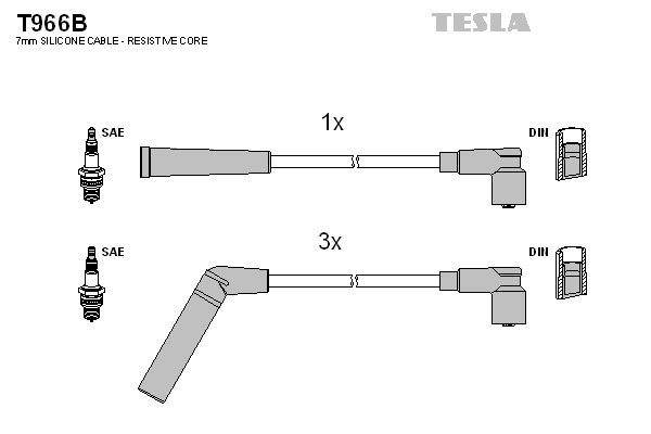 Tesla Zündleitungssatz t966b für TOYOTA