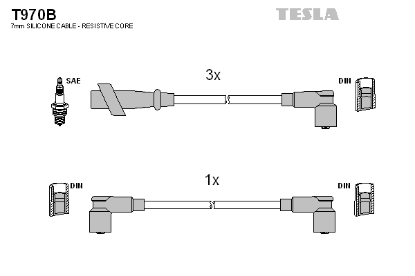 Tesla Zündleitungssatz t970b für Suzuki