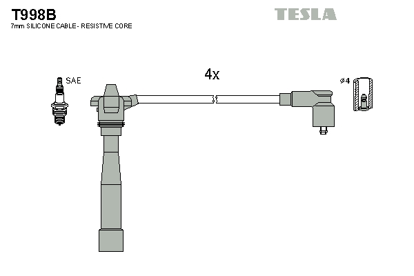 Tesla Zündleitungssatz t998b für Fiat