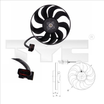 TYC Lüfter, Motorkühlung 8370001 für VW