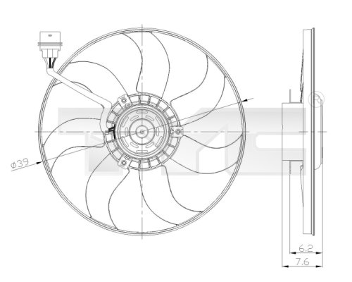 TYC Lüfter, Motorkühlung 8370036 für VW SEAT