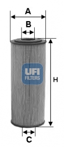 UFI Ölfilter 2512400 Filtereinsatz 198mm für Mercedes