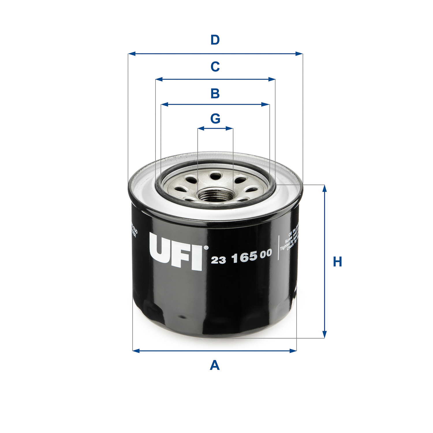 Ufi Ölfilter 2316500 Anschraubfilter 80Mm Gewindemaßm 20 X 1,5 Für Isuzu Mitsubishi