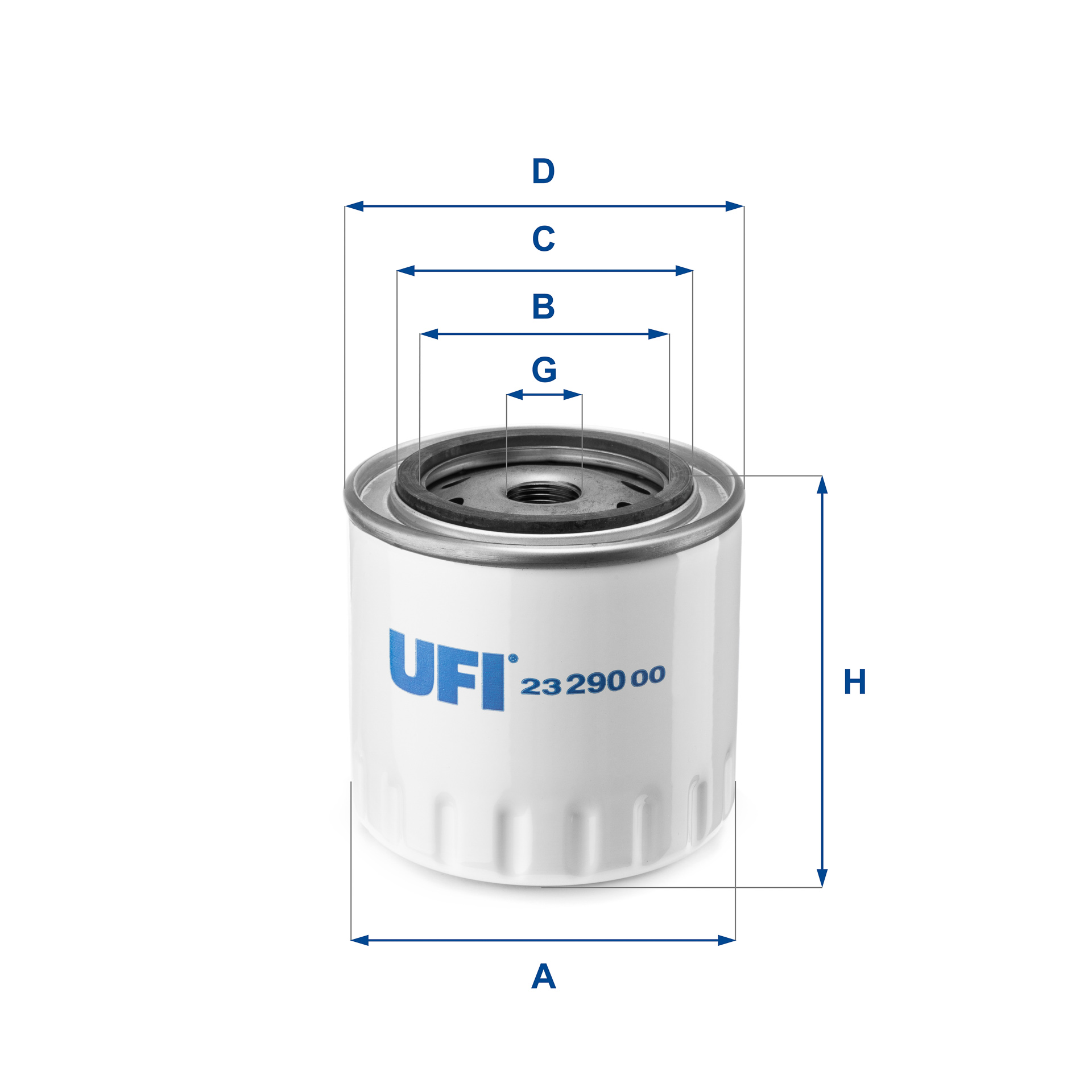 Ufi Ölfilter 2329000 Anschraubfilter 97Mm Gewindemaß3/4-16 Unf Für Renault