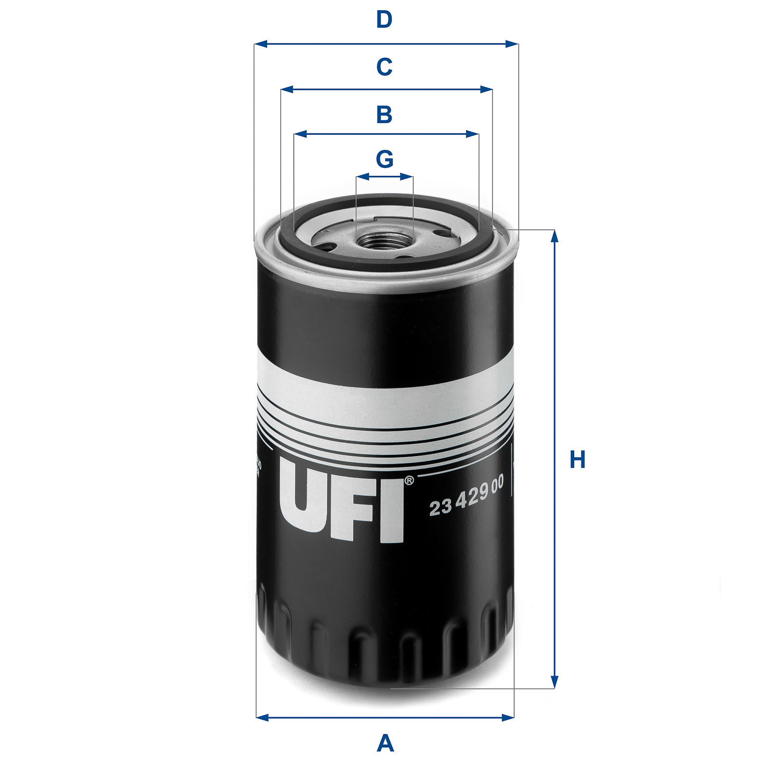 Ufi Ölfilter 2342900 Anschraubfilter 139Mm Gewindemaß3/4-16 Unf Für Ford Citroën Vag