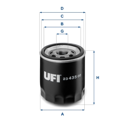 Ufi Ölfilter 2343500 Anschraubfilter 92Mm Gewindemaß3/4-16 Unf Für Vag Chrysler