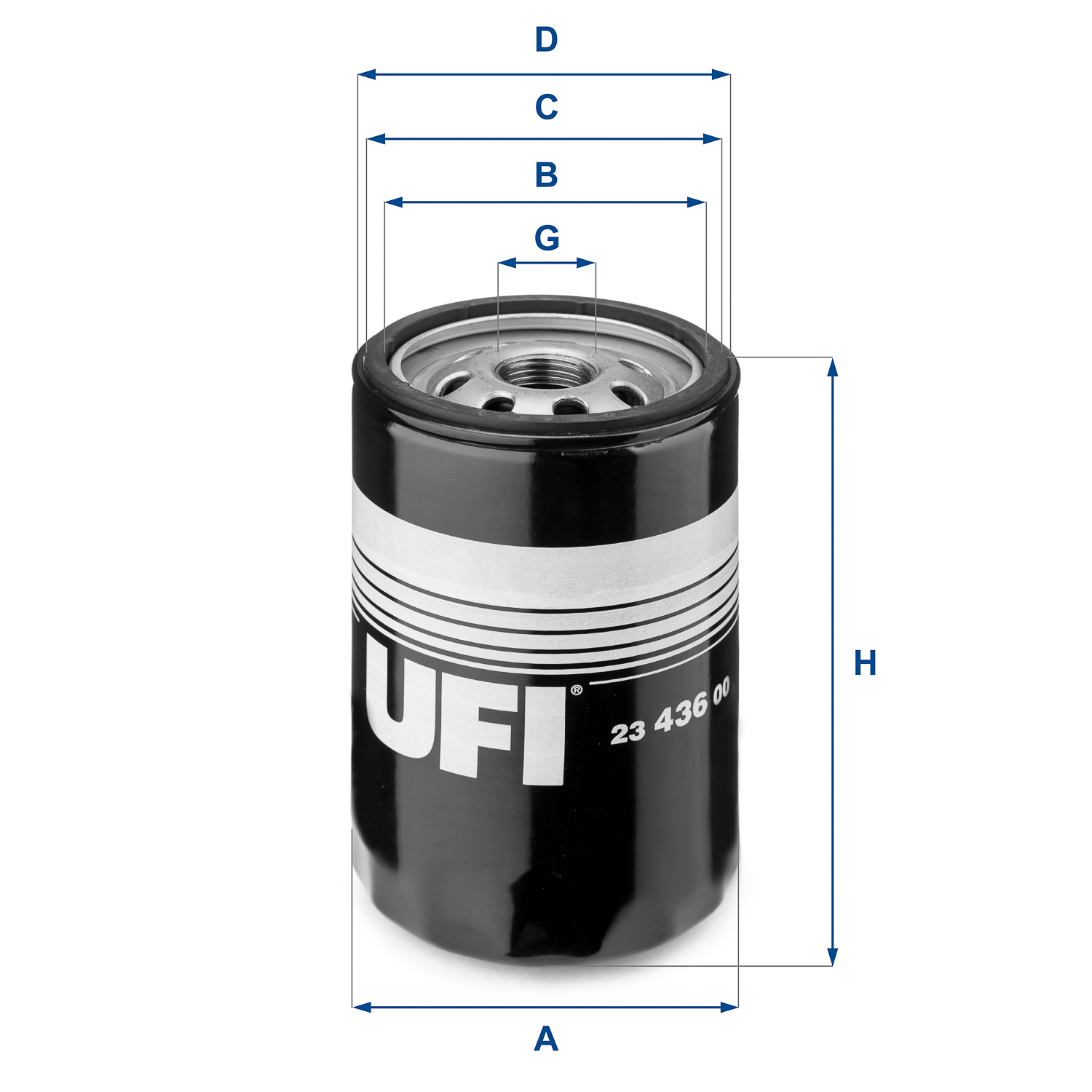 Ufi Ölfilter 2343600 Anschraubfilter 123Mm Gewindemaß3/4-16 Unf Für Vag