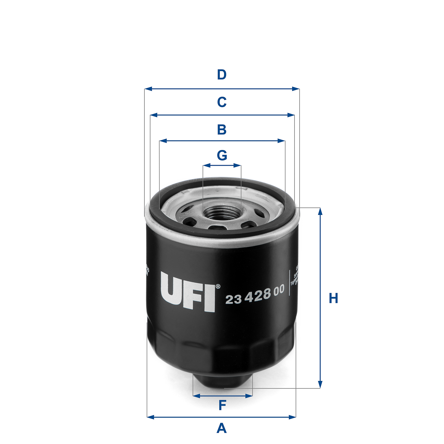 Ufi Ölfilter 2342800 Anschraubfilter 95Mm Gewindemaß3/4-16 Unf Für Vag