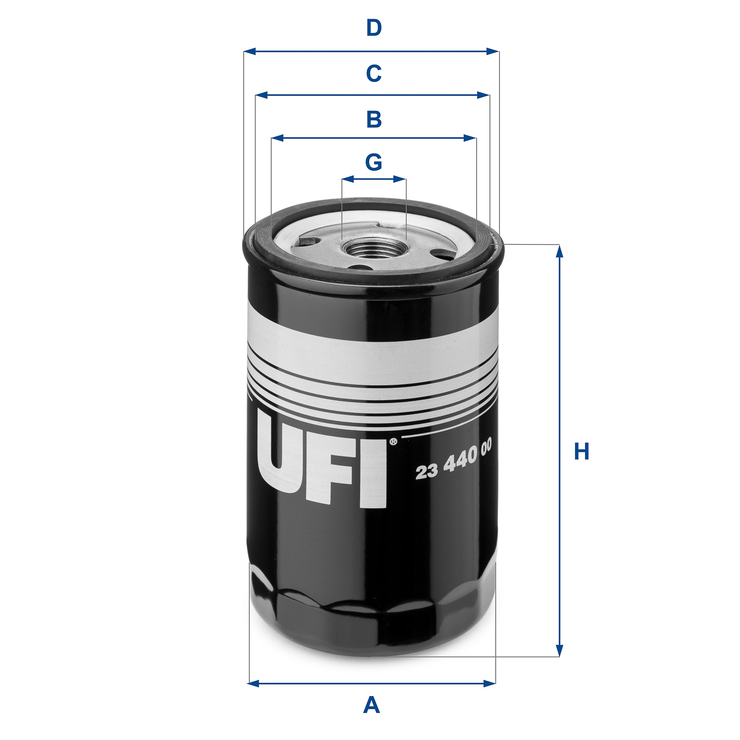 Ufi Ölfilter 2344000 Anschraubfilter 123Mm Gewindemaß3/4-16 Unf Für Ford Chrysler Citroën Mazda