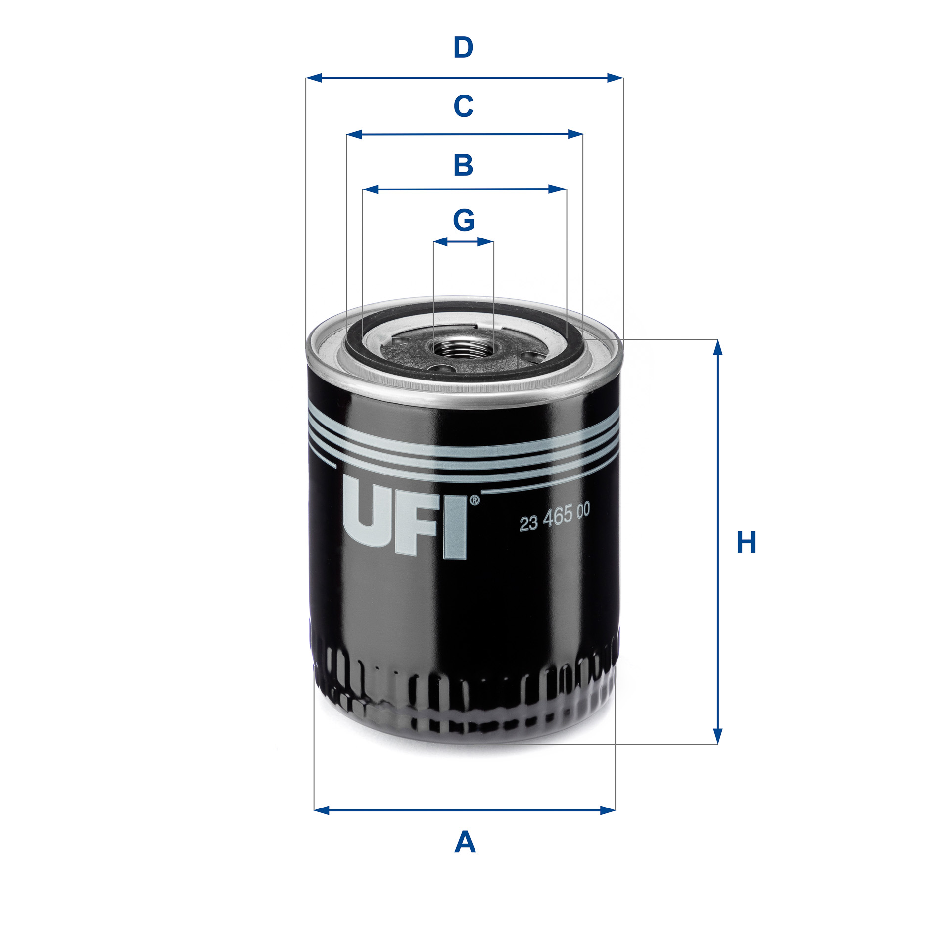 UFI Ölfilter 2346500 Anschraubfilter 114mm Gewindemaß3/4-16 UNF für VAG