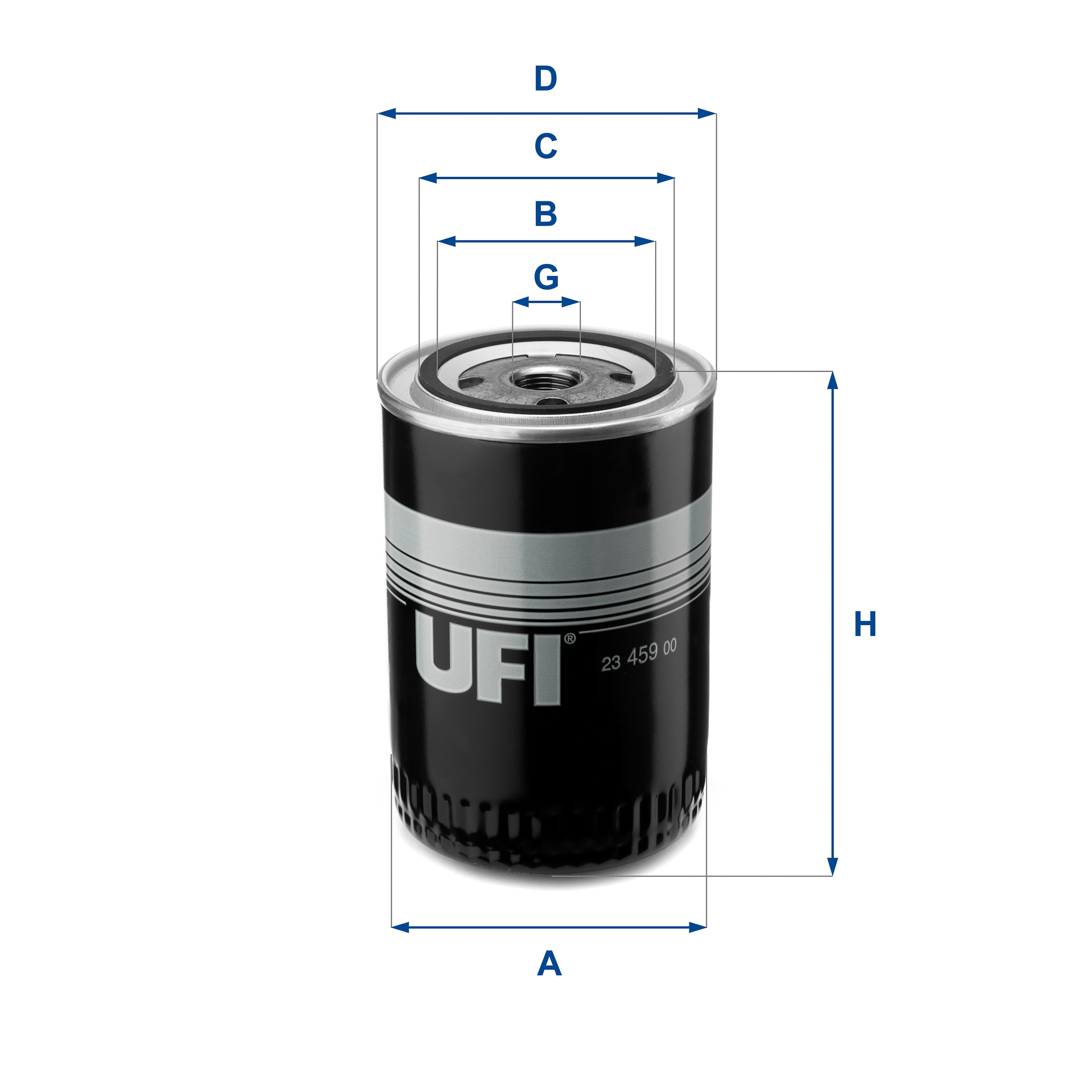 UFI Ölfilter 2345900 Anschraubfilter 142mm Gewindemaß3/4-16 UNF für VAG