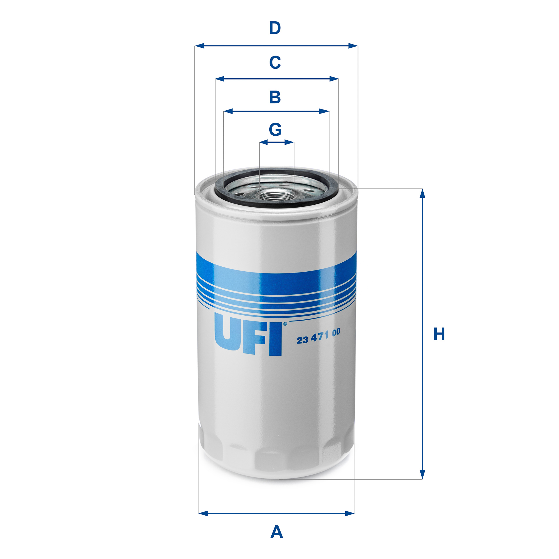 Ufi Ölfilter 2347100 Anschraubfilter 174Mm Gewindemaßm 22 X 1,5 Für Iveco