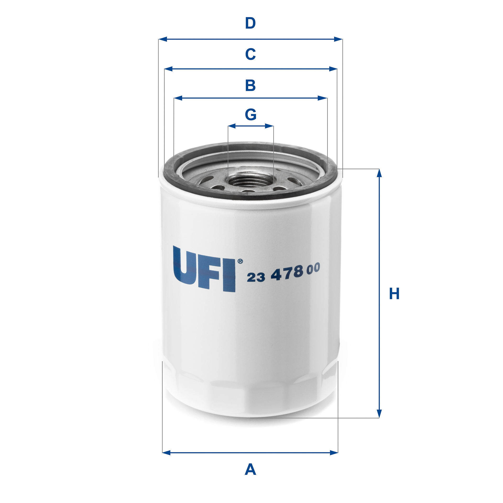 UFI Ölfilter 2347800 Anschraubfilter 101mm GewindemaßM 20 X 1,5 für MITSUBISHI SMART