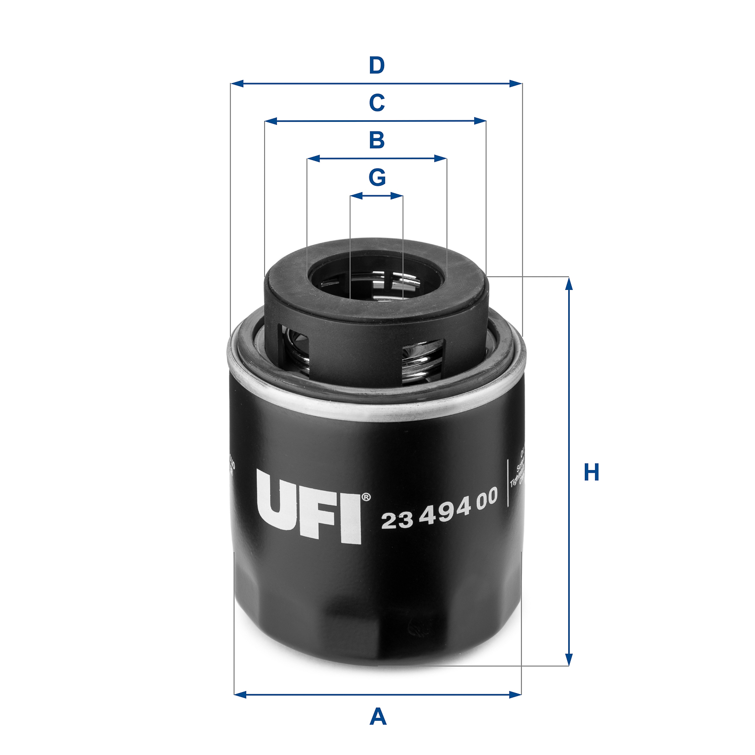 UFI Ölfilter 2349400 Anschraubfilter 96mm Gewindemaß3/4-16 UNF für VAG
