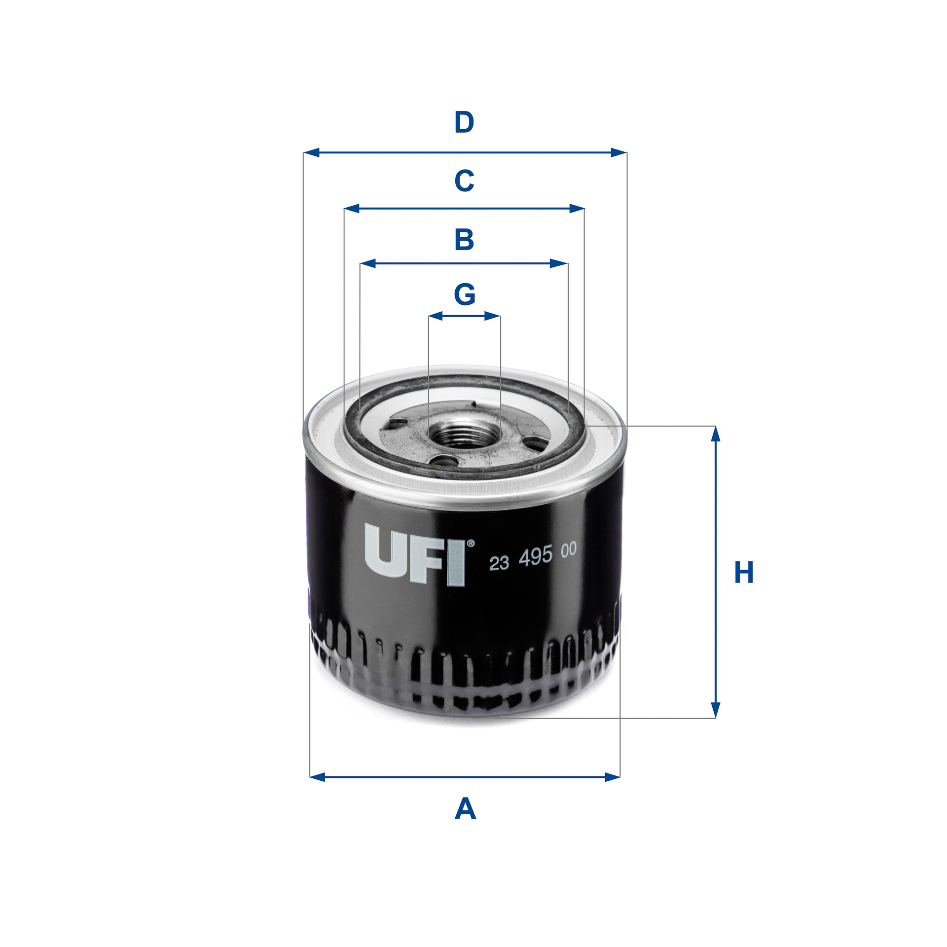 UFI Ölfilter 2349500 Anschraubfilter 78mm Gewindemaß13/16-16 UNF für HONDA LAND ROVER