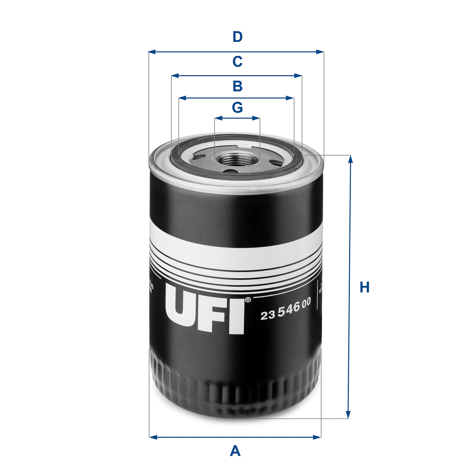 UFI Ölfilter 2354600 Anschraubfilter 143mm GewindemaßM 22 X 1,5 für Iveco Fiat Citroën Chrysler Peugeot