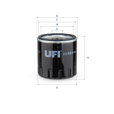 Ufi Ölfilter 2358400 Anschraubfilter 86Mm Gewindemaßm 22 X 1,5 Für Ford Peugeot Land Rover