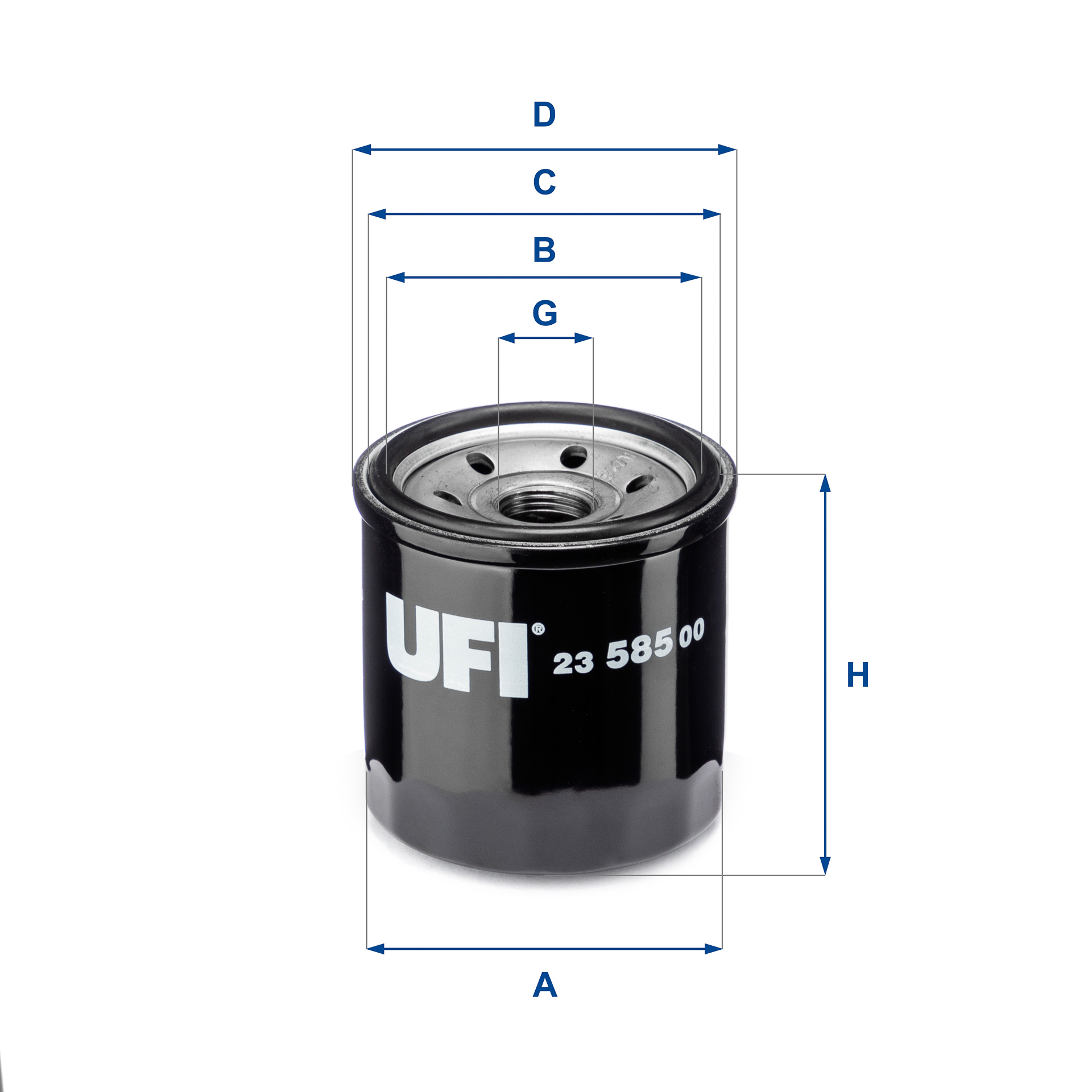 Ufi Ölfilter 2358500 Anschraubfilter 71Mm Gewindemaßm 18 X 1,5 Für Gm