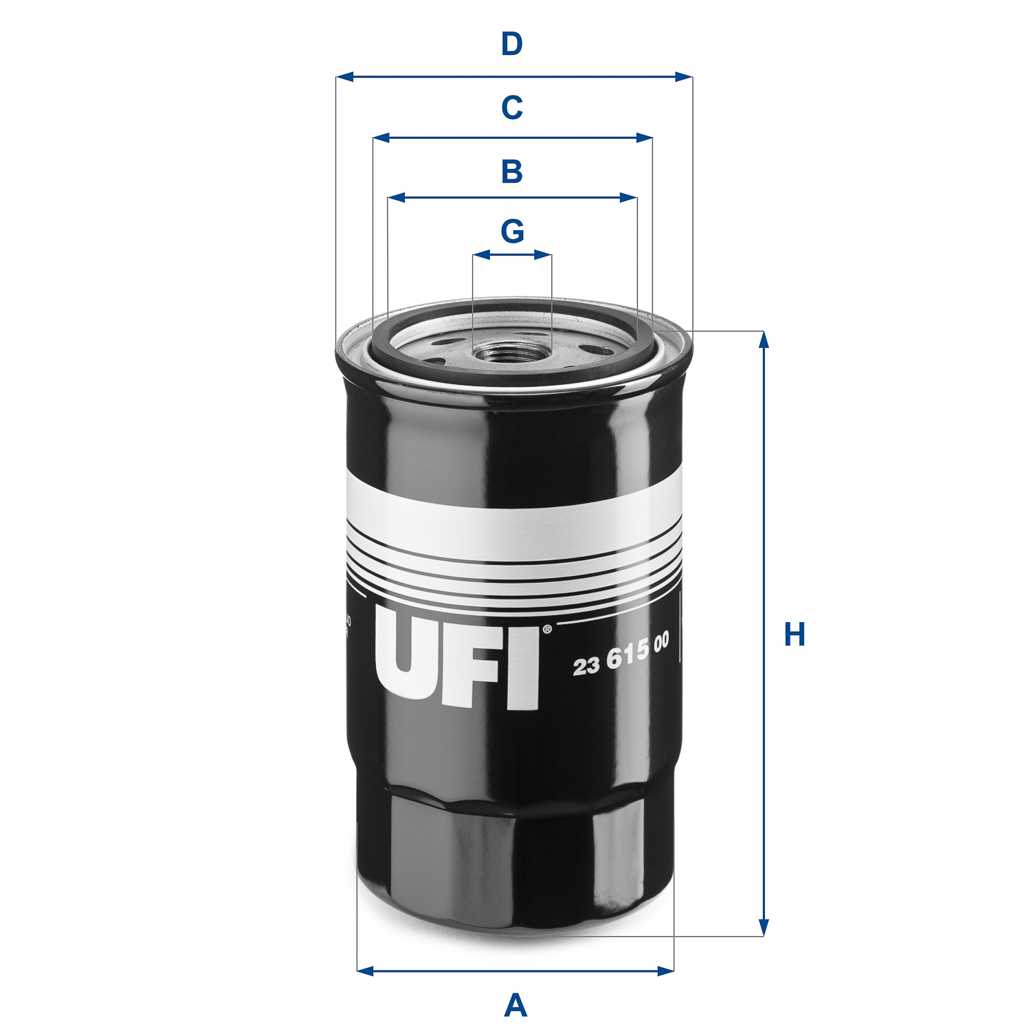 UFI Ölfilter 2361500 Anschraubfilter 146mm Gewindemaß3/4-16 UNF für KIA
