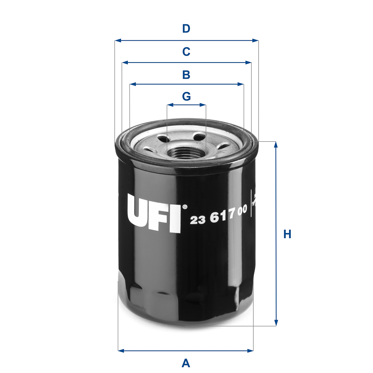 Ufi Ölfilter 2361700 Anschraubfilter 86Mm Gewindemaßm 20 X 1,5 Für Subaru